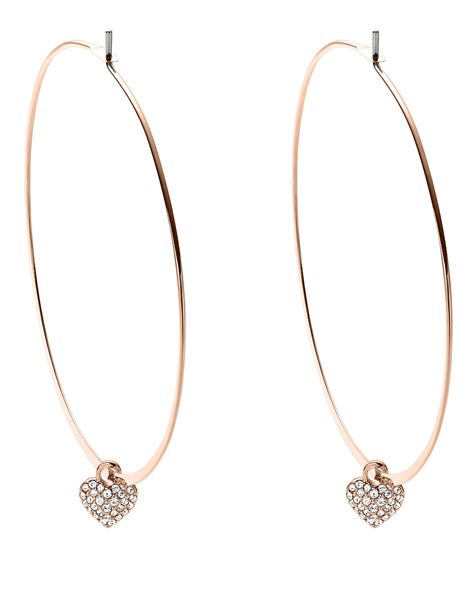 michael kors heart earings|michael kors large hoop earrings.